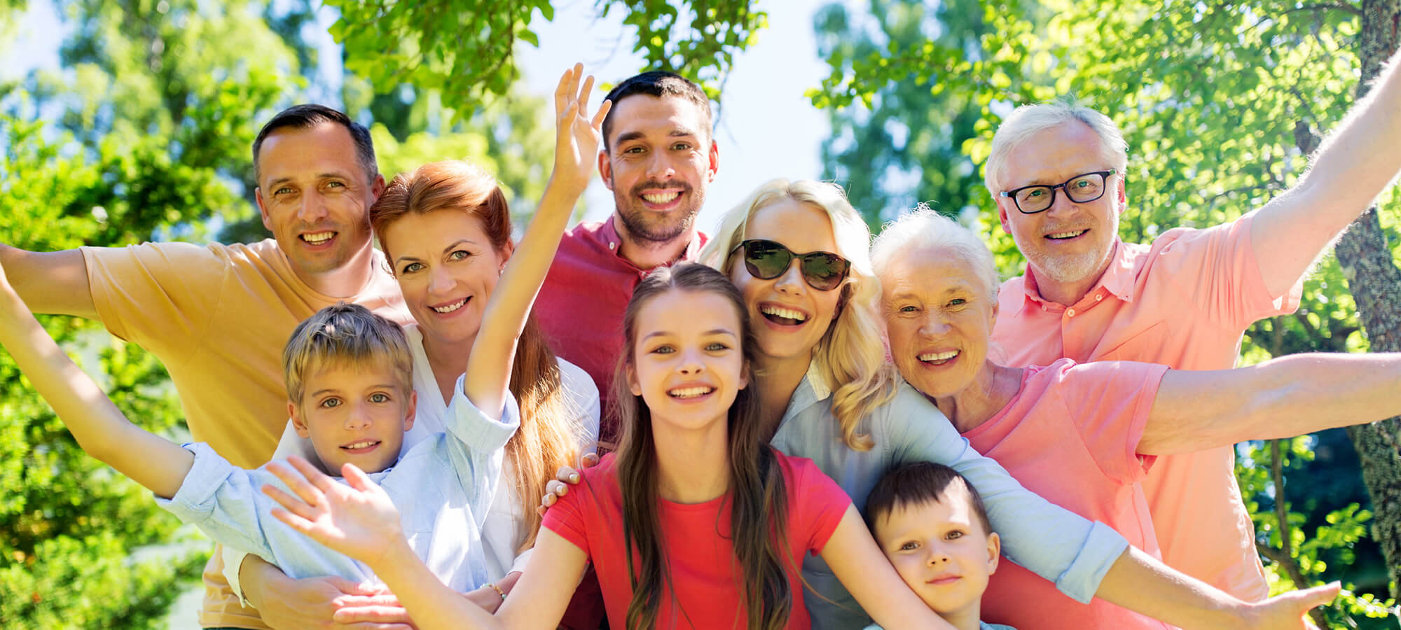 big family smiles